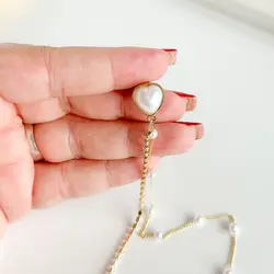 پک سنجاق گل منجوق کریستالی و گوشواره قلبی