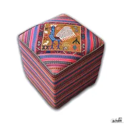پاف گلیم دستباف مربع طرح خروس
