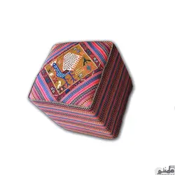 پاف گلیم دستباف مربع طرح خروس