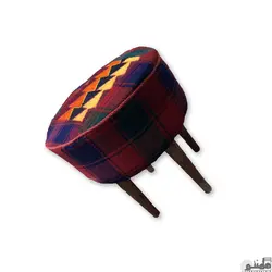‏پاف گلیم دستباف گرد طرح موج