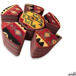 ست پاف و میز گلیم 6 تکه سنتی