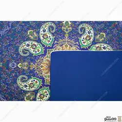 رومیزی ترمه مربع طرح هامون رنگ سرمه ای