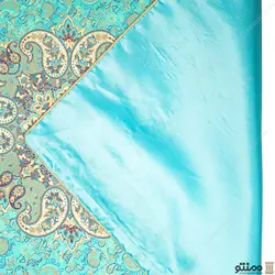 رومیزی ترمه طرح سپهر رنگ فیروزه ای