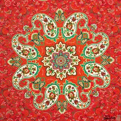 رومیزی ناهار خوری رانر ترمه طرح سپند رنگ قرمز