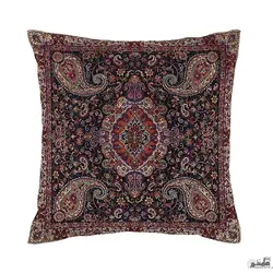 جفت روکش کوسن ترمه طرح سالار رنگ مشکی