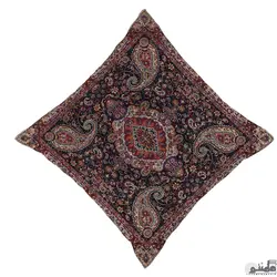 جفت روکش کوسن ترمه طرح سالار رنگ مشکی