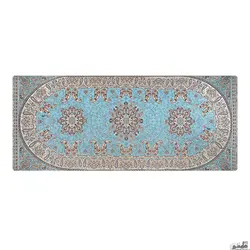 پشتی سنتی شاه نشین ترمه طرح شاهسوند - ست 7 تکه آبی