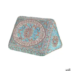 پشتی سنتی شاه نشین ترمه طرح شاهسوند - ست 7 تکه آبی