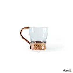 لیوان کریستال پایه مسی مجموعه 2 عددی