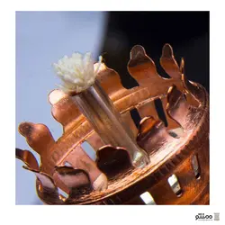 چراغ گرد سوز مسی مجموعه دو عددی طرح ناصرالدین شاه