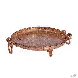 سینی سنتی یزدی دسته پایه دار مسی