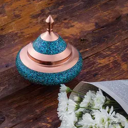 قندان فیروزه کوبی آقا جانی مدل بشقاب پرنده سایز 18