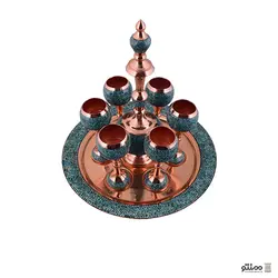 سرویس شربت خوری 8 پارچه فیروزه کوبی آقاجانی سایز کوچک