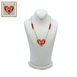 آویز سنگ و زنجیر قلب و دو دست