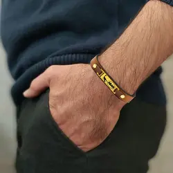 دستبند چرم ماه تولد آبان