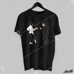 چاپ طرح روی تیشرت مشکی رقص Pulp Fiction