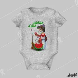 چاپ روی بادی زیر دکمه طرح آدم برفی