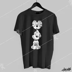 چاپ روی تیشرت مشکی میکی موس خردمند