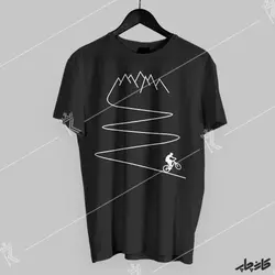 چاپ روی تیشرت مشکی دوچرخه کوهستان