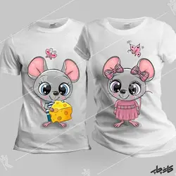 چاپ تیشرت ست آقا و خانوم موشه