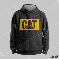 سویشرت نخ پنبه مشکی کاترپیلار CAT