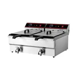 سرخ کن برقی دو لگن با شیر تخلیه استار 13+13 STAR