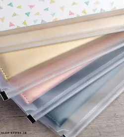 پوشه طلقی شفاف زیپ دار طرح گربه