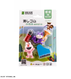 مجموعه 4 عددی پاک کن - طرح موسیقی