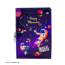 دفتر خاطرات قفل دار طلاکوب کينگ