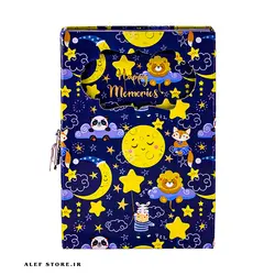 دفتر خاطرات قفل دار طلاکوب کينگ