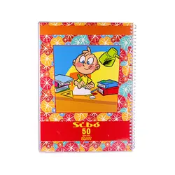 دفتر جلد طلقی 50 برگ سیبو طرح کارتونی