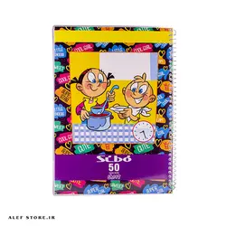 دفتر جلد طلقی 50 برگ سیبو طرح کارتونی
