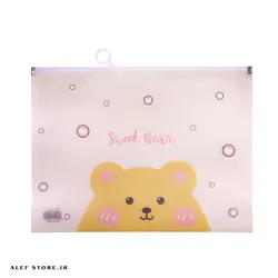 پوشه شفاف زیپ دار فانتزی طرح حیوانات