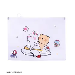 پوشه طلقی شفاف زیپ دار طرح BFF