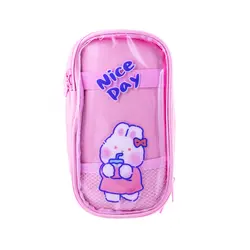 جامدادی فانتزی دو زیپ موکا