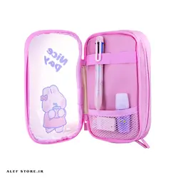 جامدادی فانتزی دو زیپ موکا