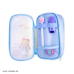 جامدادی فانتزی دو زیپ موکا