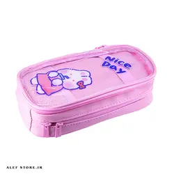 جامدادی فانتزی دو زیپ موکا