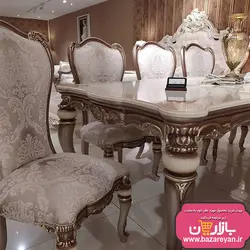 نهارخوری 6 نفره مدل نایس، رنگبندی چوب و پارچه به سلیقه مشتری