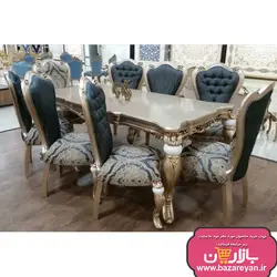 نهارخوری 6 نفره مدل نایس، رنگبندی چوب و پارچه به سلیقه مشتری