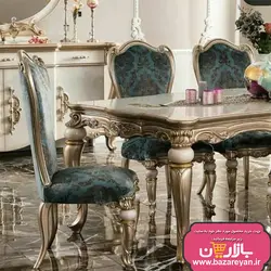 نهارخوری 6 نفره مدل نایس، رنگبندی چوب و پارچه به سلیقه مشتری