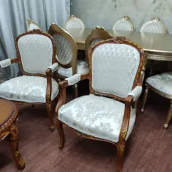 فروش اقساطی مبل کلاسیک 9 نفره و نهارخوری 8 نفره چوب گردو ویژه جمعه بازار