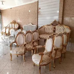 مبل کلاسیک 9 نفره مدل آذر+ جلومبلی و عسلی با تخفیف ویژه نوروز