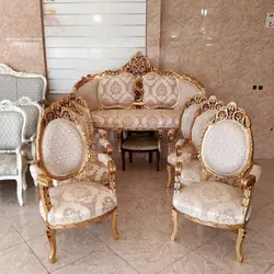 مبل کلاسیک 9 نفره مدل آذر+ جلومبلی و عسلی با تخفیف ویژه نوروز