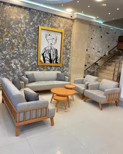 مبل مینیمال مدل نرده ای چوب راش