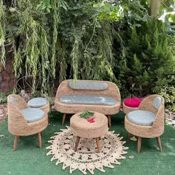 ست مبلمان حصیری شاه‌نشین رنگبندی تشک سفارشی