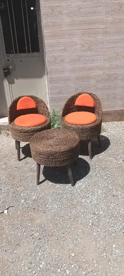 ست مبلمان حصیری شاه‌نشین رنگبندی تشک سفارشی