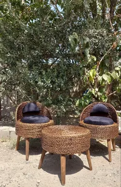 ست مبلمان حصیری شاه‌نشین رنگبندی تشک سفارشی