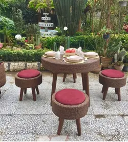 ست مبلمان حصیری شاه‌نشین رنگبندی تشک سفارشی