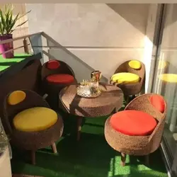 ست مبلمان حصیری شاه‌نشین رنگبندی تشک سفارشی